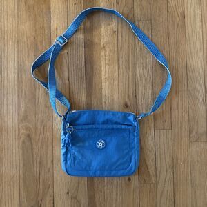 Kipling Women's Sebastian Eager Blue Rugged Crossbody Messenger Bag Monkey Purse